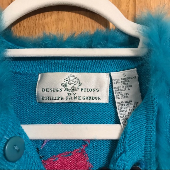 Vintage Design Options by Philip&Jane Gordon Christmas/holiday sweater cardigan - Picture 2 of 8